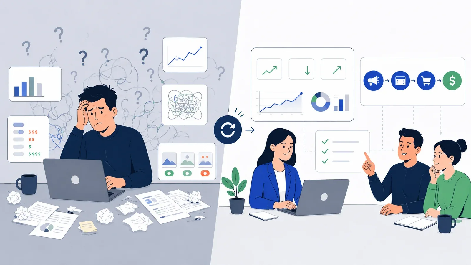 Atribución de ventas B2B: leads convertidos en clientes con el canal y la campaña de origen identificados